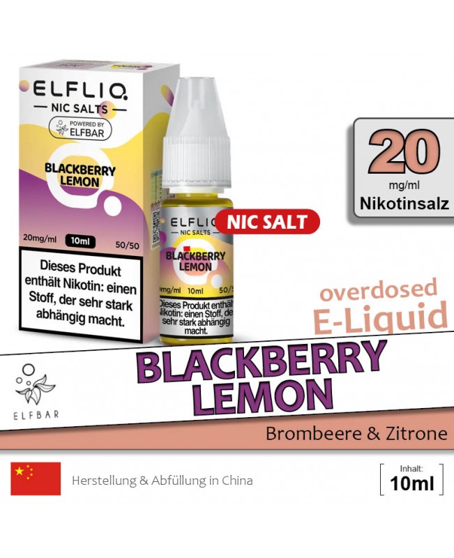 Elfbar Elfliq Blackberry Lemon Liquids