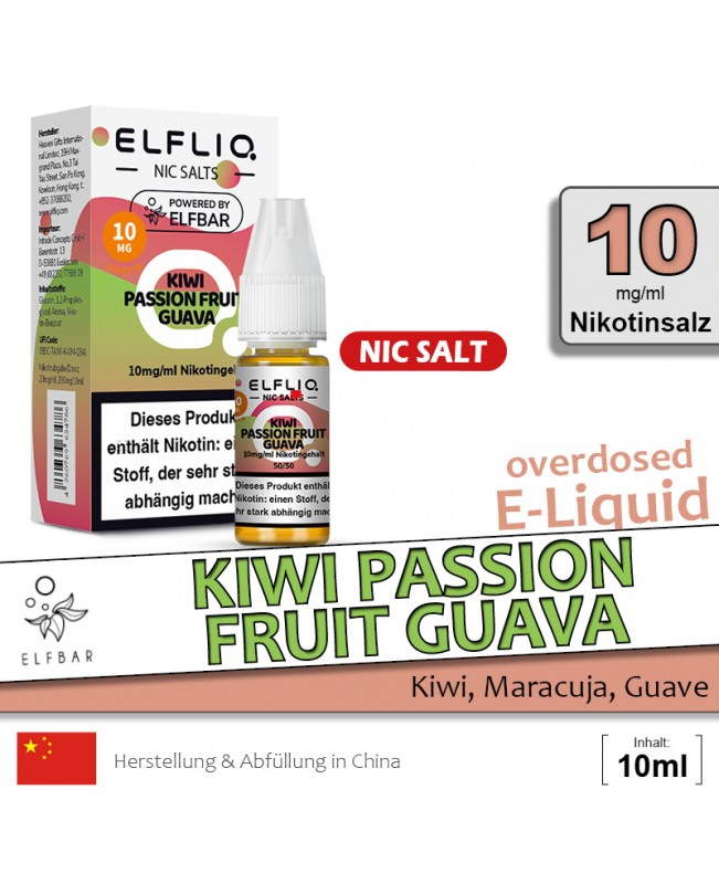 Elfbar Elfliq Kiwi Passion Fruit Guava Liquids