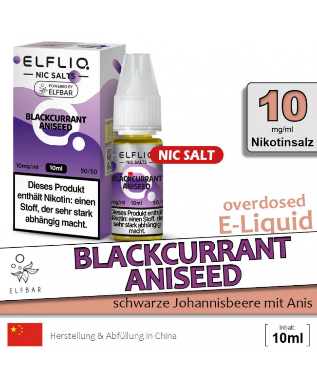 Elfbar Elfliq Blackcurrant Aniseed Liquids