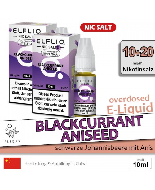 Elfbar Elfliq Blackcurrant Aniseed Liquids