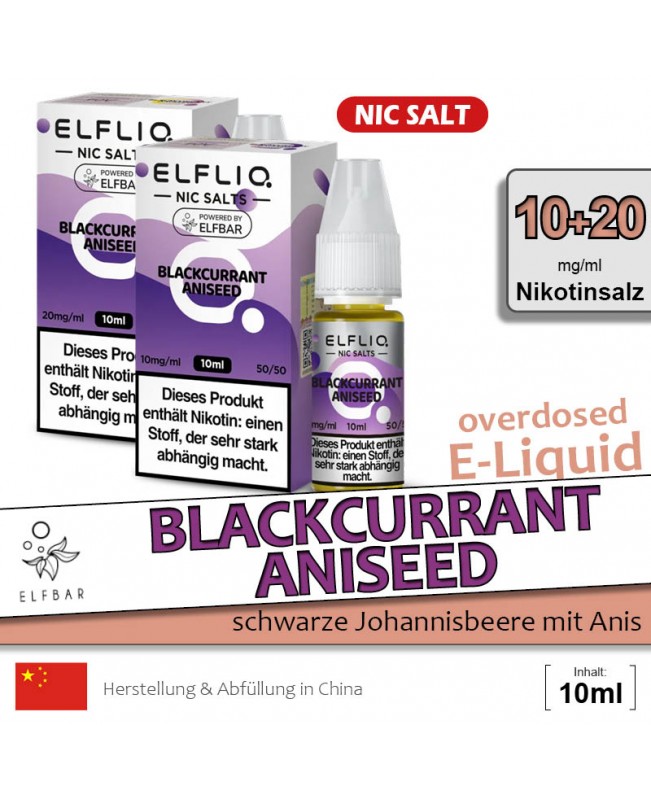 Elfbar Elfliq Blackcurrant Aniseed Liquids