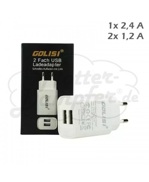 2,4A Netzstecker • 2x USB Ladestecker