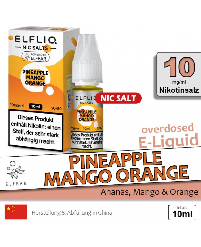Elfbar Elfliq Pineapple Mango Orange Liquids