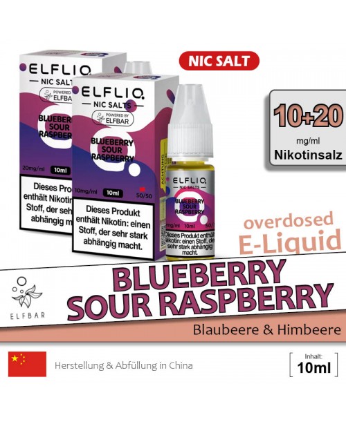 Elfbar Elfliq Blueberry Sour Raspberry Liquids
