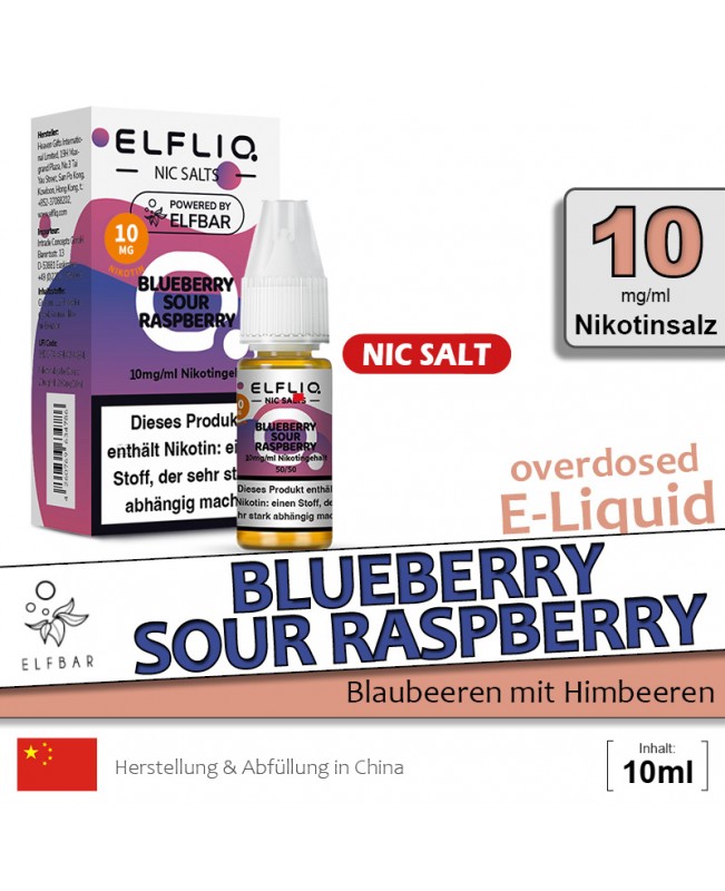 Elfbar Elfliq Blueberry Sour Raspberry Liquids