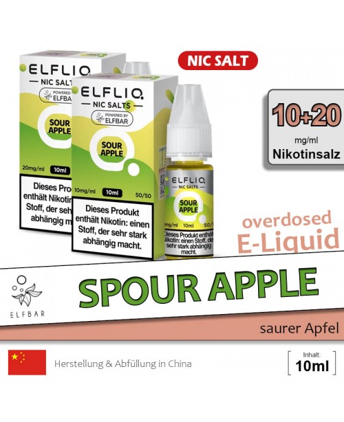 Elfbar Elfliq Sour Apple Liquids