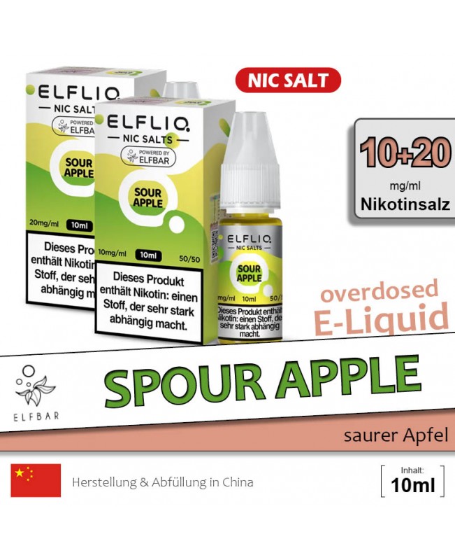 Elfbar Elfliq Sour Apple Liquids