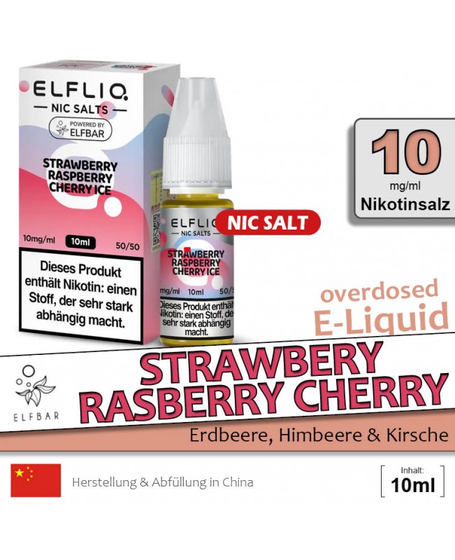 Elfbar Elfliq Strawberry Raspberry Cherry Ice Liquids